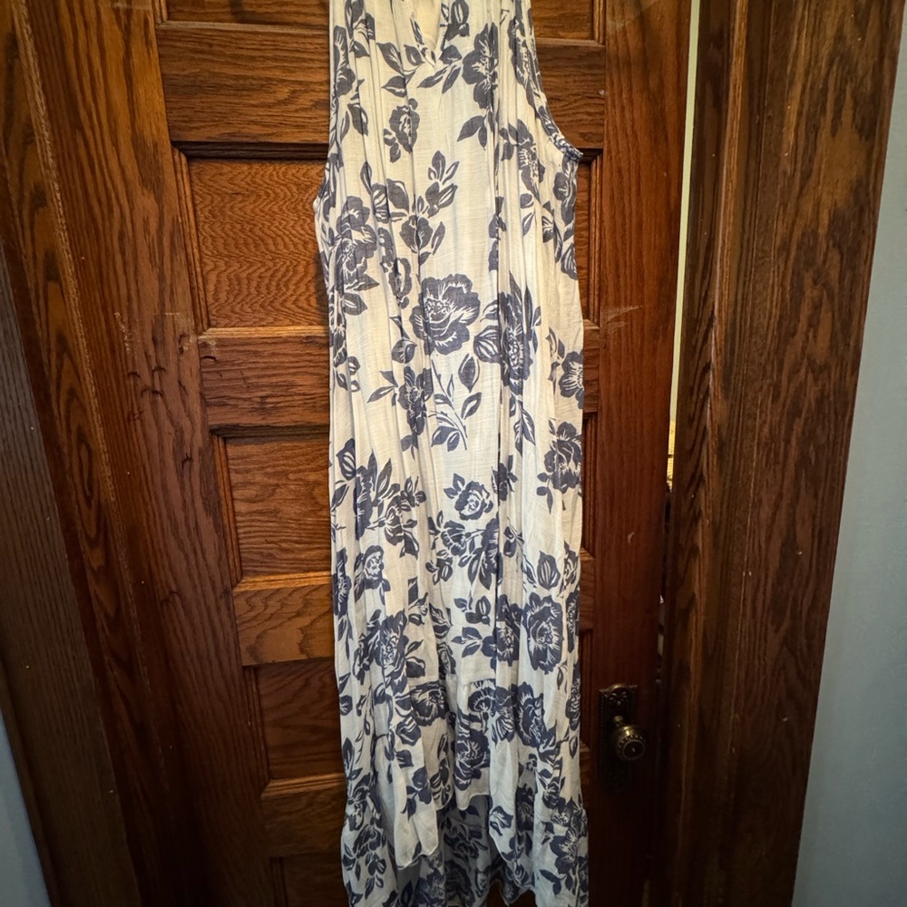 Mlle Gabrielle Blue Halter Sundress Maxi